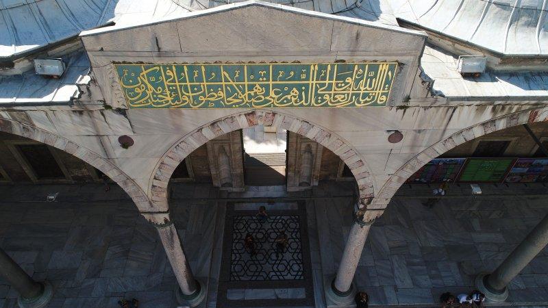 Sultanahmet Camii’nde dev restorasyon havadan görüntülendi