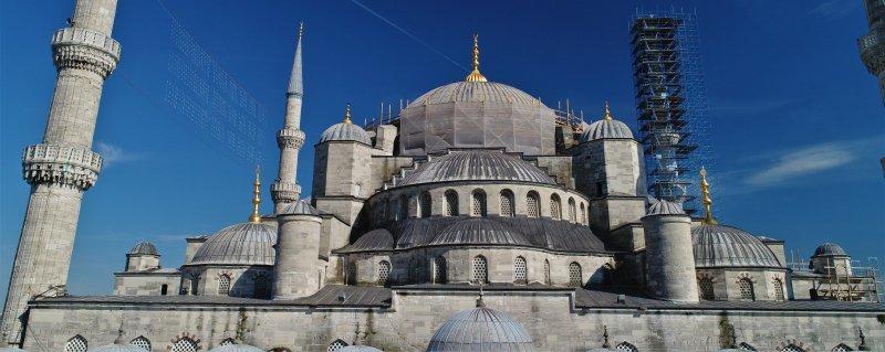 Sultanahmet Camii’nde dev restorasyon havadan görüntülendi