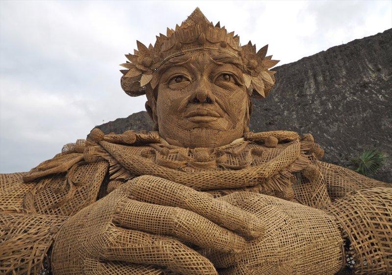 Bali Adası'nda Bambu heykeli