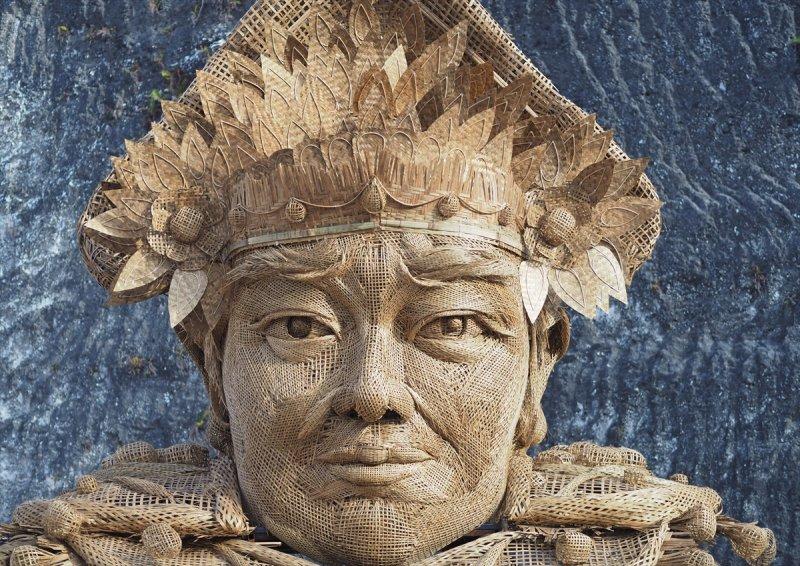 Bali Adası'nda Bambu heykeli