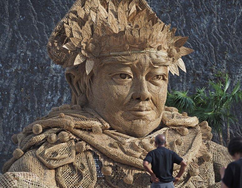 Bali Adası'nda Bambu heykeli