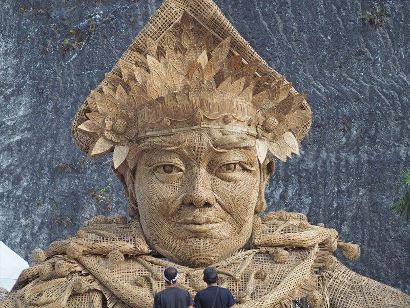 Bali Adası'nda Bambu heykeli