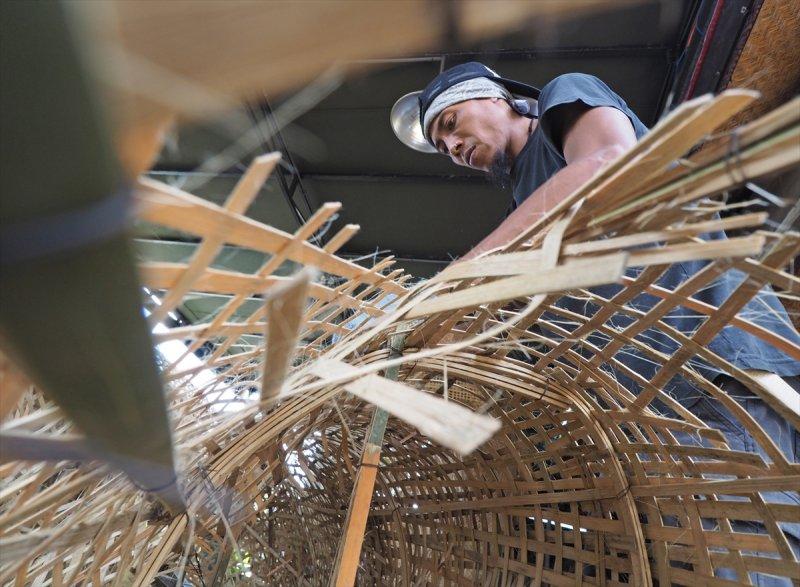 Bali Adası'nda Bambu heykeli