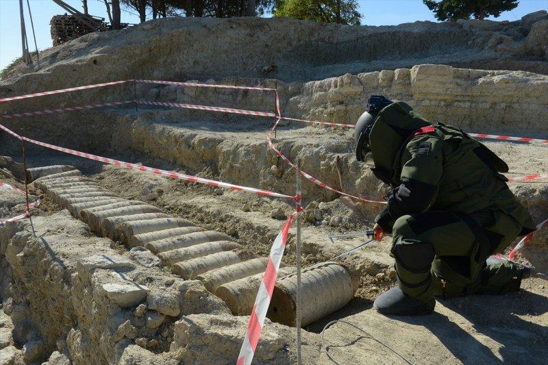 Çanakkale'de patlamamış top mermisi bulundu