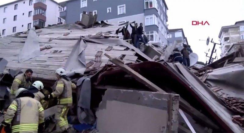 Kartal'da patlama sonrası 8 katlı bina çöktü