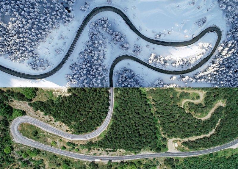 Yaz-kış bir arada kuş bakışı Türkiye