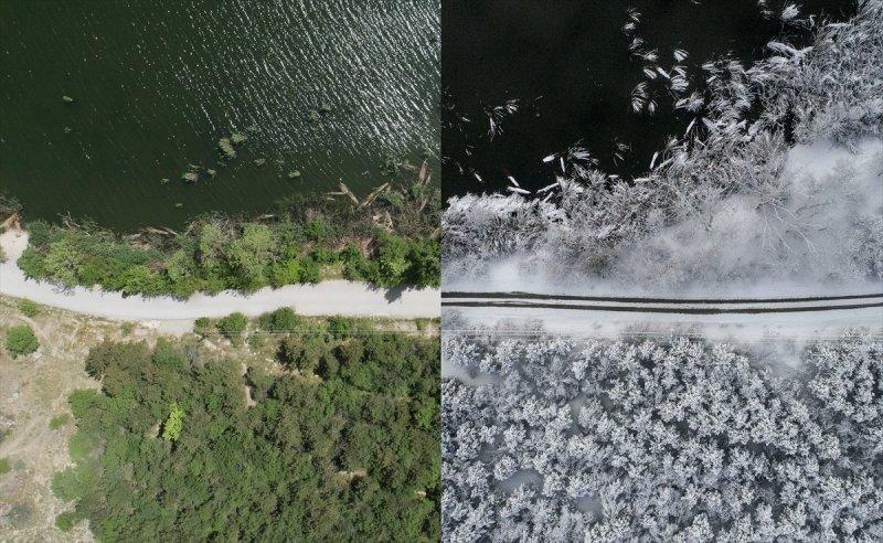 Yaz-kış bir arada kuş bakışı Türkiye