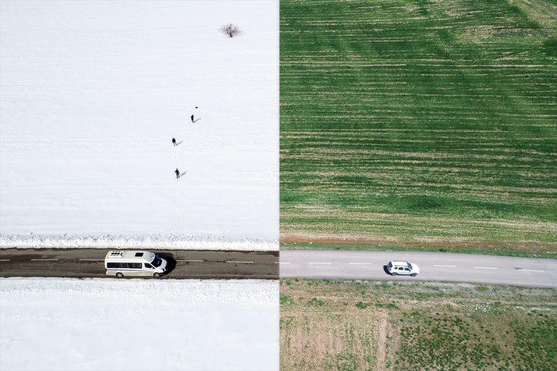 Yaz-kış bir arada kuş bakışı Türkiye