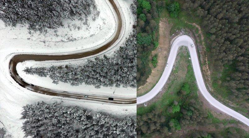 Yaz-kış bir arada kuş bakışı Türkiye