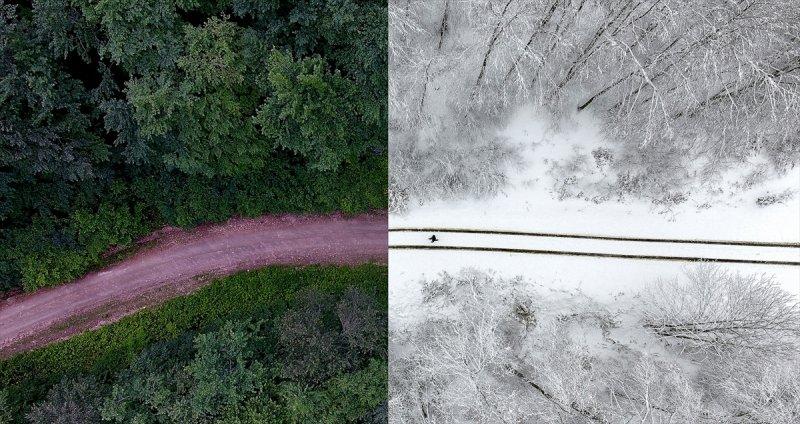 Yaz-kış bir arada kuş bakışı Türkiye