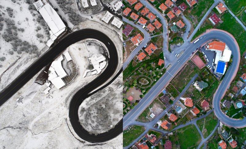 Yaz-kış bir arada kuş bakışı Türkiye