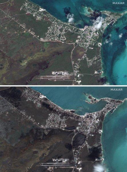 Dorian Kasırgası'nın neden olduğu yıkımın uydu fotoğrafları