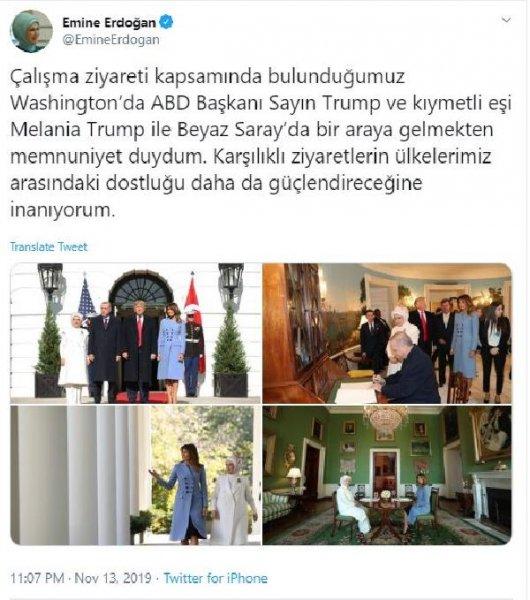 Emine Erdoğan, Melania Trump ile Beyaz Saray'ı gezdi