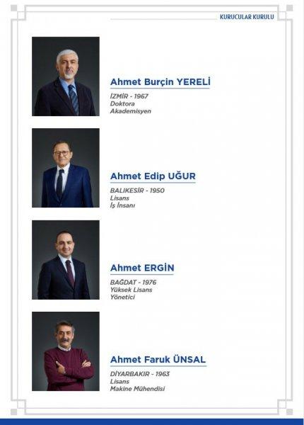 DEVA Partisi'nin kurucular listesi