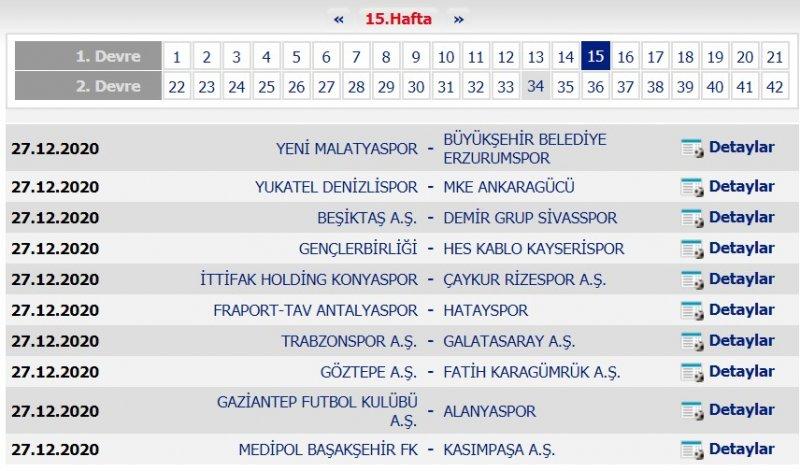 Süper Lig 2020-2021 sezonu fikstürü