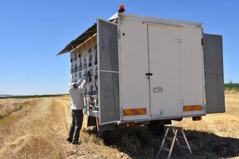 Adıyamanlı kaporta ustası, hazırladığı konteynerle 'gezici arıcı' oldu