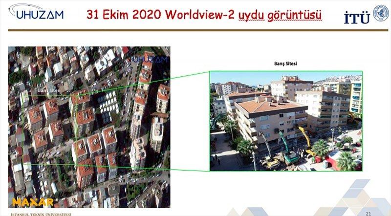 İzmir depreminin ardında bıraktığı yıkım uzaydan görüntülendi