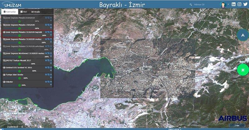 İzmir depreminin ardında bıraktığı yıkım uzaydan görüntülendi