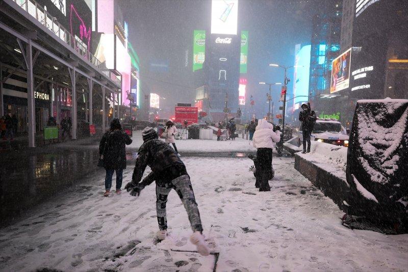 New York'ta kar yağışı