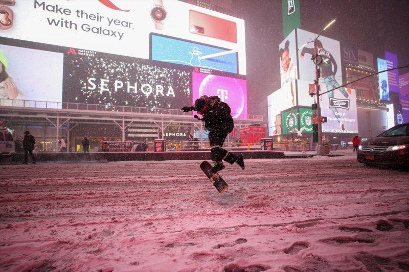 New York'ta kar yağışı