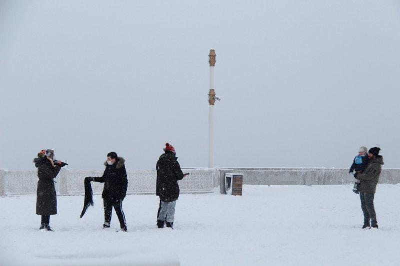 Çamlıca'dan kar manzaraları