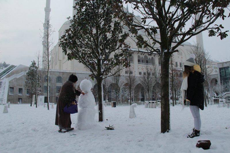 Çamlıca'dan kar manzaraları
