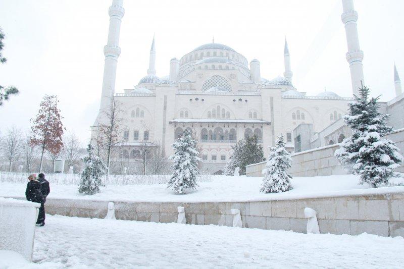 Çamlıca'dan kar manzaraları