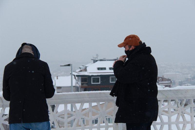 Çamlıca'dan kar manzaraları