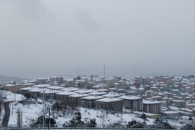 Çamlıca'dan kar manzaraları