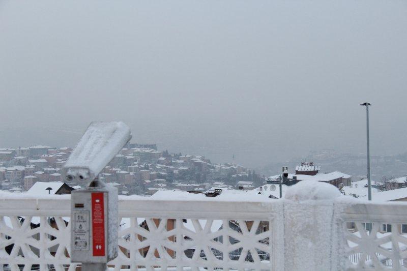 Çamlıca'dan kar manzaraları