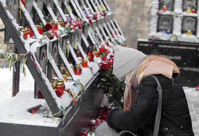 Kiev'de Meydan Devrimi'nin yıl dönümü