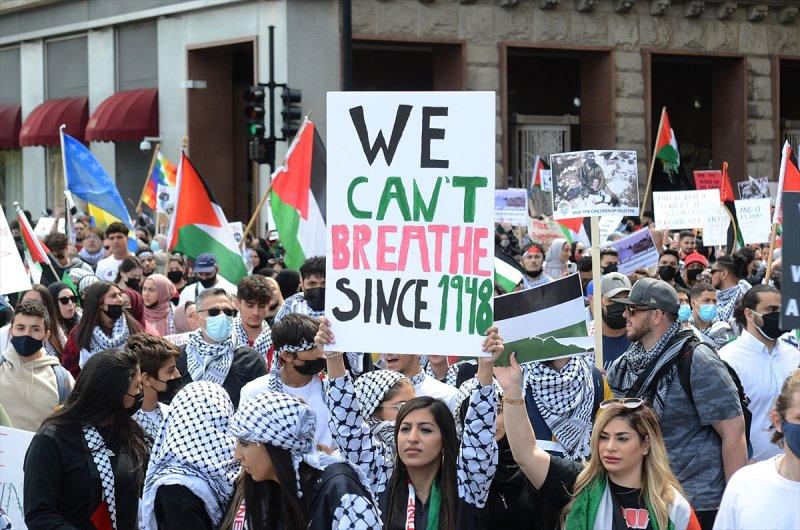 ABD'de Filistin'e destek gösterisi