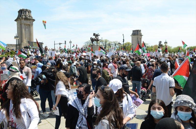 ABD'de Filistin'e destek gösterisi