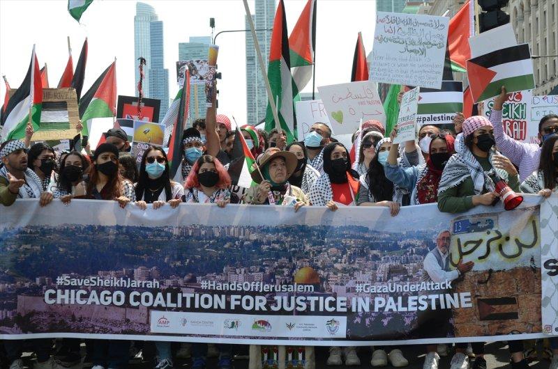 ABD'de Filistin'e destek gösterisi