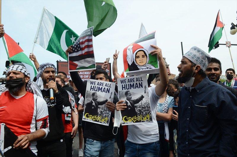 ABD'de Filistin'e destek gösterisi