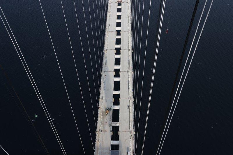 '1915 Çanakkale Köprüsü' 318 metre yükseklikten görüntülendi