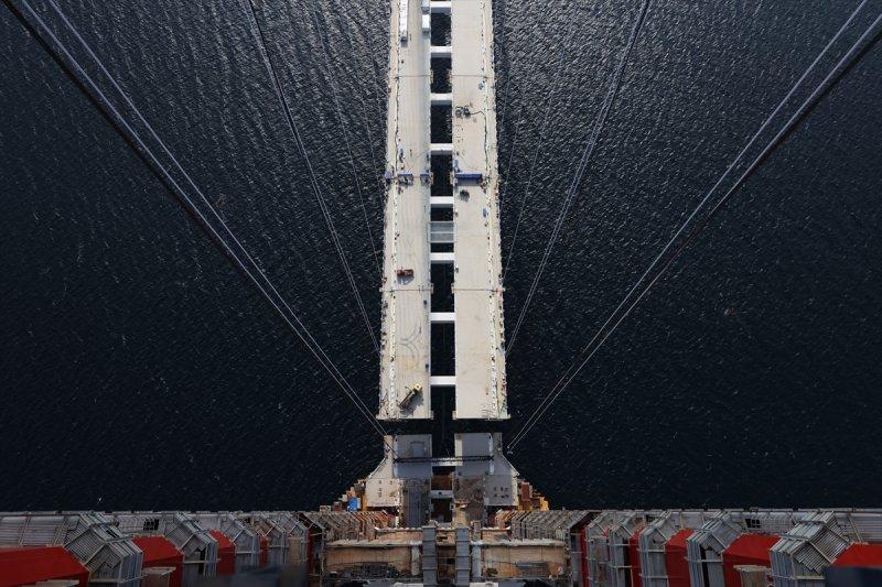 '1915 Çanakkale Köprüsü' 318 metre yükseklikten görüntülendi