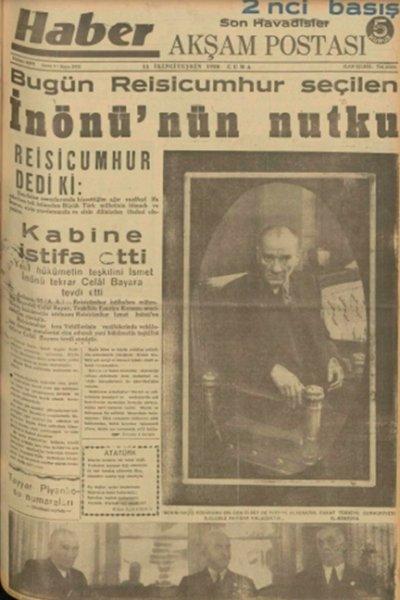 10 Kasım 1938 gazete manşetleri