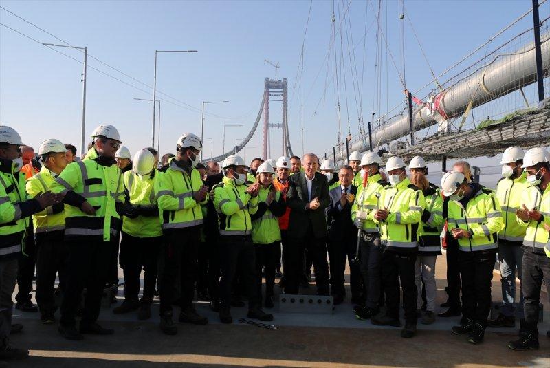 Cumhurbaşkanı Recep Tayyip Erdoğan'ın son tabliye montajından kareler