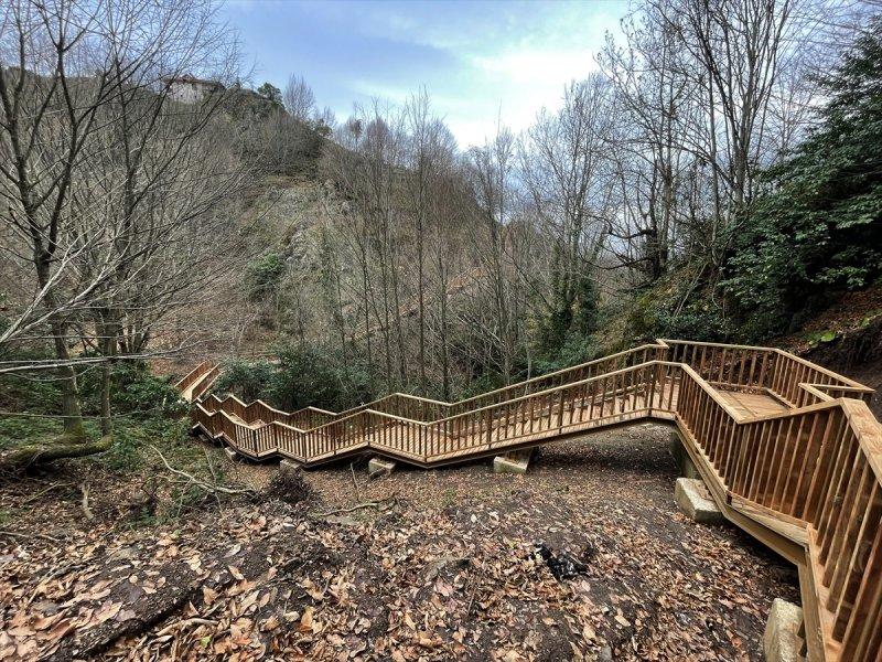 Düzce'de keşfedilen yeni şelale turizme kazandırıldı