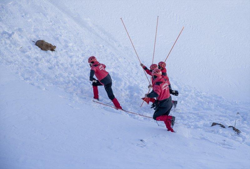 Mehmetçik Palandöken Dağı'nda çığ tatbikatı gerçekleştirdi