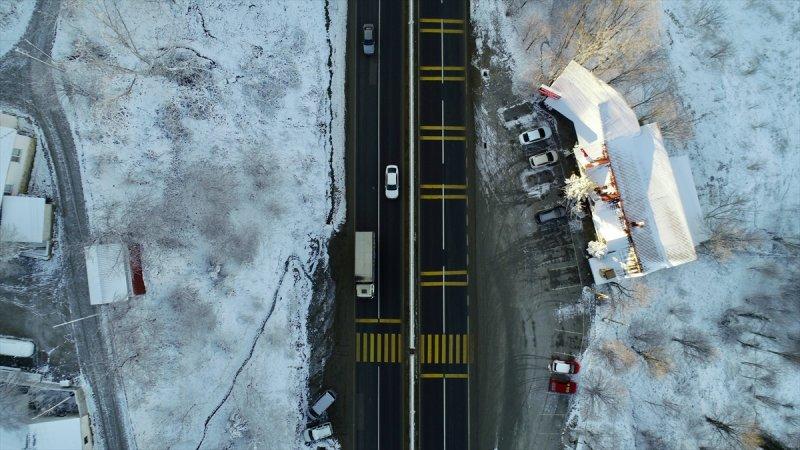 Bolu'da yağan kar görsel şölen oluşturdu