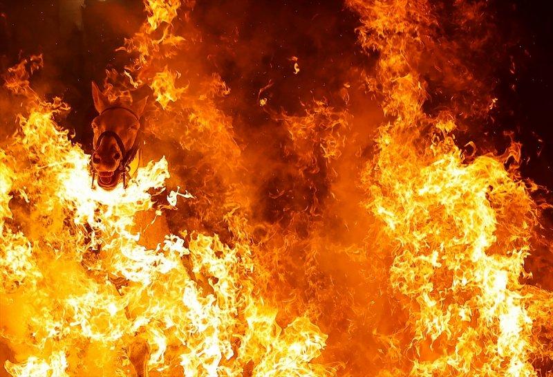 İspanya'da 400 yıllık at ve ateş geleneği