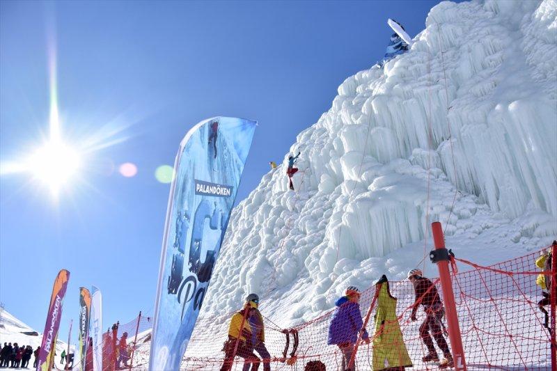 Palandöken'de buz tırmanışı festivali başladı