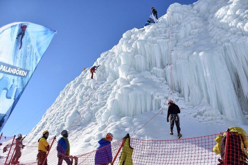 Palandöken'de buz tırmanışı festivali başladı