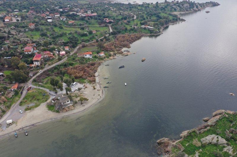 Yağışlar nedeniyle kendine gelen Bafa Gölü'nde bahar manzaraları