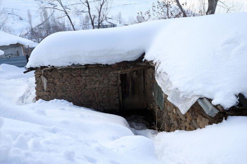 Muş'ta kara gömülen evlerde hayat