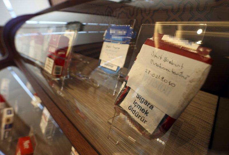 Cumhurbaşkanı Erdoğan'ın topladığı sigara paketlerinden kareler