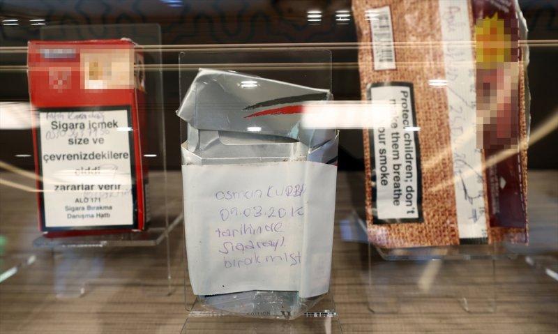 Cumhurbaşkanı Erdoğan'ın topladığı sigara paketlerinden kareler