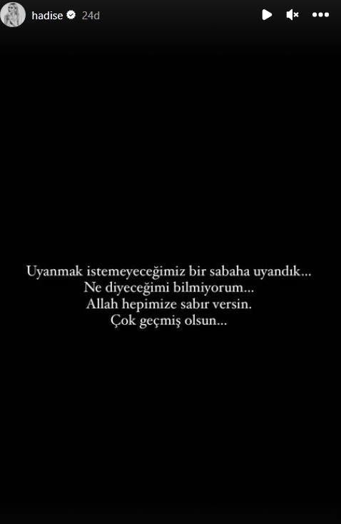 Ünlülerden deprem paylaşımları